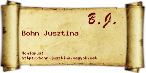Bohn Jusztina névjegykártya