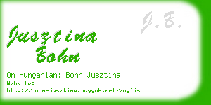 jusztina bohn business card